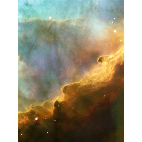 Hubble Space Telescope Image Omega Swan Nebula Region In M17 Golden Gas