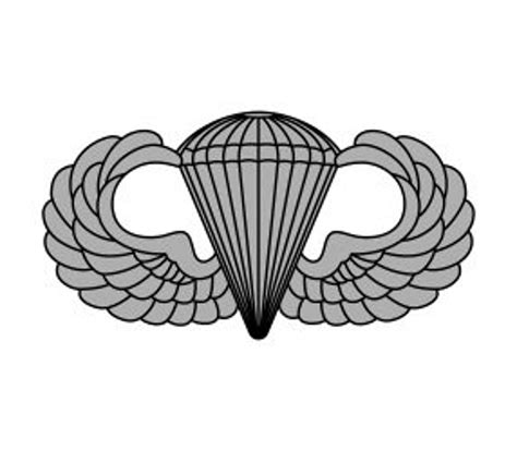 Us Army Basic Parachutist Badge Vector Files Dxf Eps Svg Ai Etsy