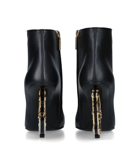 Dolce And Gabbana Black Leather Baroque Heel Ankle Boots 105 Harrods Uk