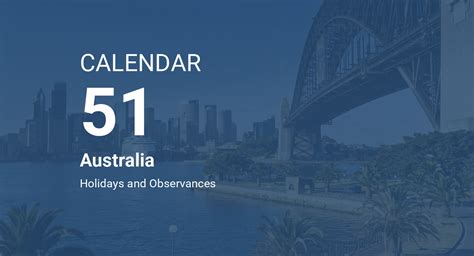 Year 51 Calendar Australia
