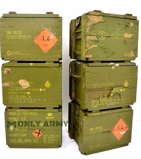 Military Wooden Storage Ammo Box With Lid Genuine Danish Army Surplus