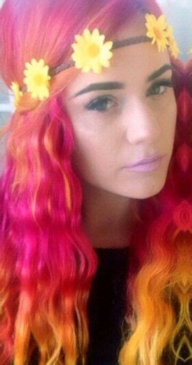Pink And Orange Dip Dyed Hair Love This Just May Be My