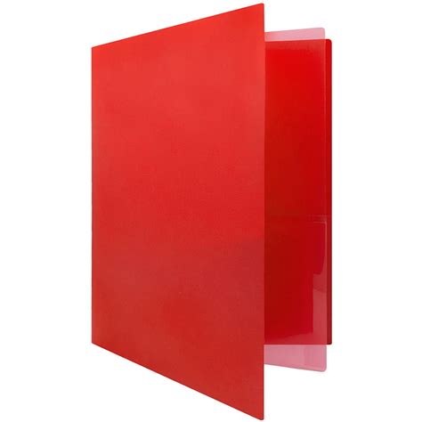 Jam Heavy Duty Plastic Multi Pocket Folders 4 Pocket Red 72 Folders