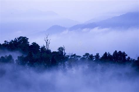 Clouds Of Misty Mountain Ranges As Viewed From Genting Highlands Stock