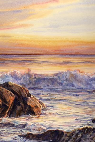 Golden Seascape Painting