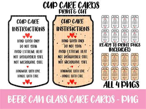 Libbey Glass Can Cup Care Png Cup Care Cards Png Beer Can Etsy India
