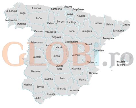 Hartă Provincii Spania Globi
