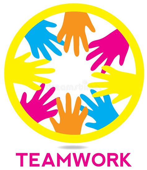 Teamwork Colored Rainbow Word Text Suitable For Logo Design Stock