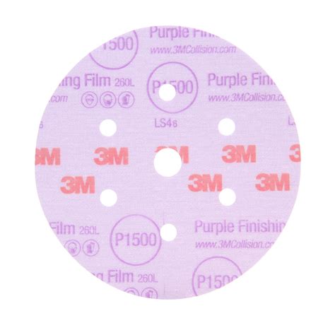 3M Hookit Purple Finishing Film Abrasive Sanding Disc 260L 30666 6 In