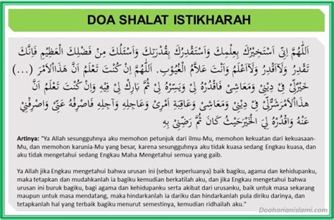 Doa Istikharah Bahasa Indonesia Dakwah Islami