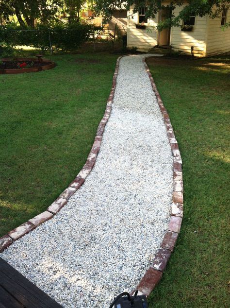 My New Walkway Made From Reclaimed Brick And White Rock Landscaping
