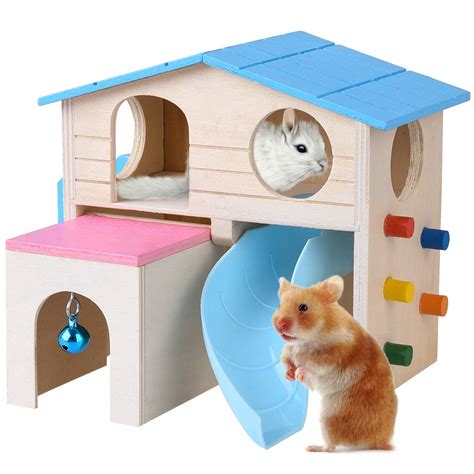Buy Petacc Hamster House Wooden Pet Cabin Small Animal Hideout Deluxe