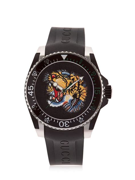 Lyst Gucci Tiger Dive Watch In Black For Men