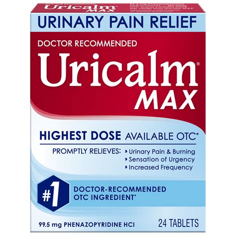 Uricalm Maximum Strength Urinary Pain Relief Tablets 24 Ct Walmart