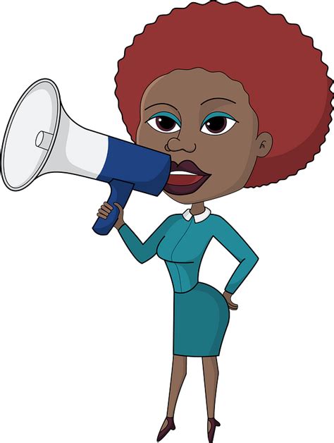 Business Woman With Megaphone Clipart Free Download Transparent Png