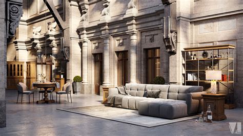 Classic Loft Style On Behance Loft Style Roman House Loft House