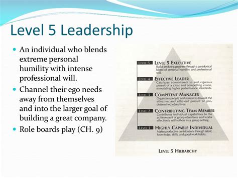 Ppt Level 5 Leadership Powerpoint Presentation Free Download Id