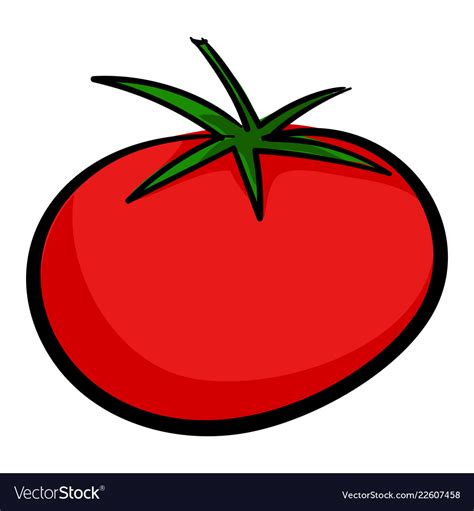 Red Tomato Icon Cartoon Style Royalty Free Vector Image
