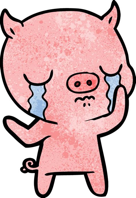 Cartoon Pig Crying 12408222 Vector Art At Vecteezy