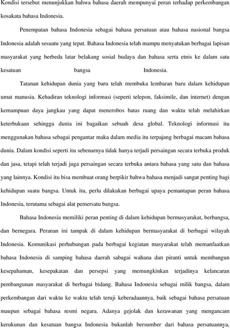 Pengertian Bahasa Indonesia Sebagai Pemersatu Bangsa Adalah My Skripsi