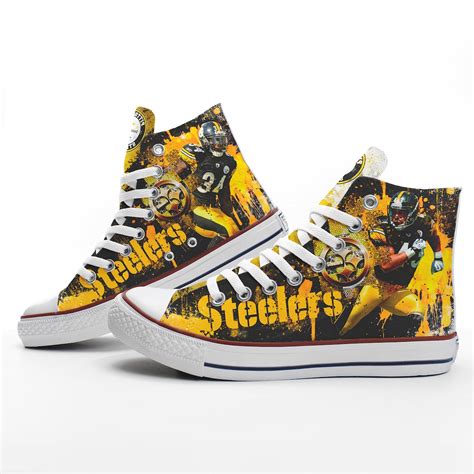 Pittsburgh Steelers Custom Sneakers Personalized Nfl Custom Etsy