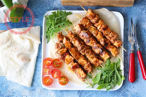 Pan Fried Chicken Sish Kebab Recipe Turkish Style Cooking