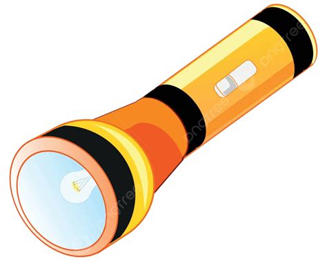 Flash Light On Battery Light Equipment Night Vector Light Equipment