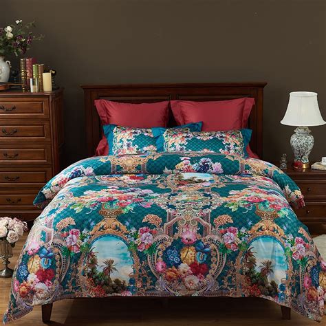 2018 Luxury 100s Egypt Cotton Classical Ornate Bedding Set Digital