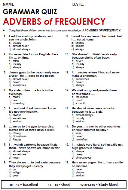 Adverb of frequency examples pdf. Present Simple Adverbs Of Frequency Exercises Pdf ...