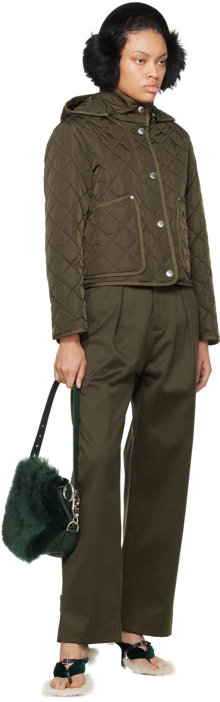 Burberry Khaki Quilted Jacket Burberry