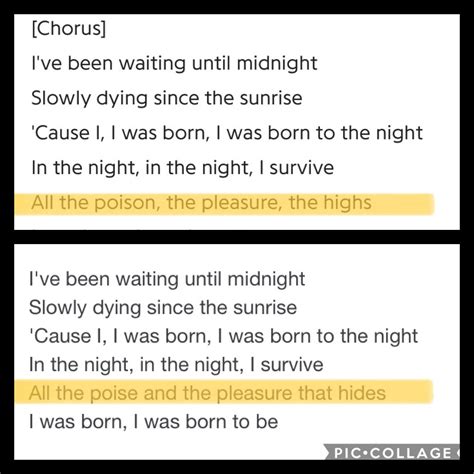 So I was looking up the lyrics to “born to the night” and google/lyric