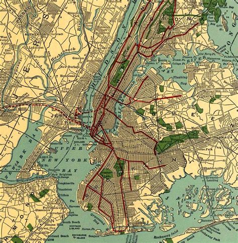 Map Of Manhattan New York City Vintage Reproduction Map Etsy