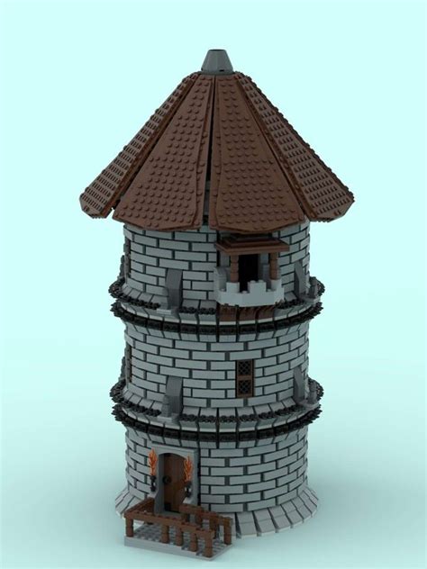 Lego Moc Round Tower By Bethesquirrel Rebrickable Build With Lego