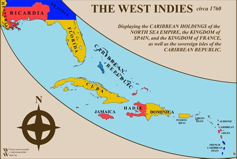 Nation On A Hill The West Indies Circa 1760 Rimaginarymaps