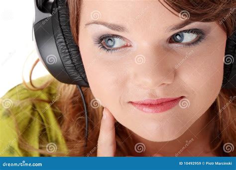 beautiful teenage girl listening to music stock image image of female cute 10492959
