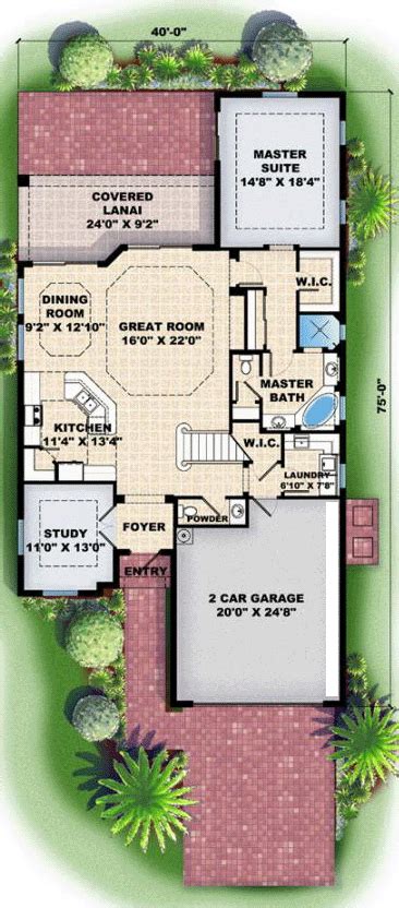 House Plan 60527 Mediterranean Style With 2324 Sq Ft 3 Bed 2 Bath