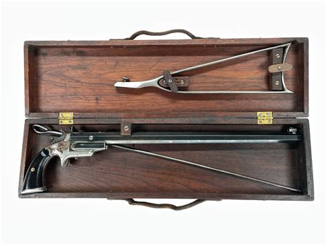 Lot Antique Cased Frank Wesson Model 1870 Single Shot 22 Rf Pocket Pistol