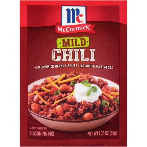 Mccormick Mild Chili Seasoning Mix Packet 125 Oz