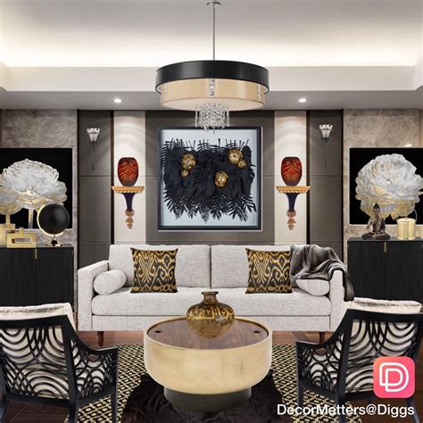 Bold Luxurious Interior Design Living Room Glamour Living Room