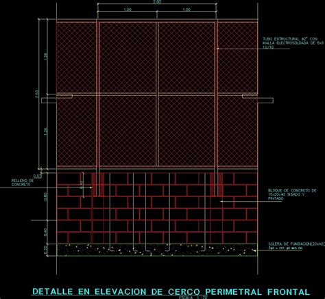 Fence Of Ciclon Mesh Perimeter Fence Dwg Block For Autocad Designs Cad