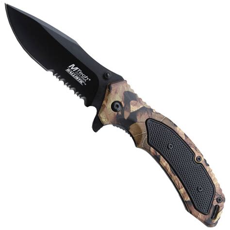 Mtech Usa Stainless Steel Half Serrated Edge Folding Knife Wholesale