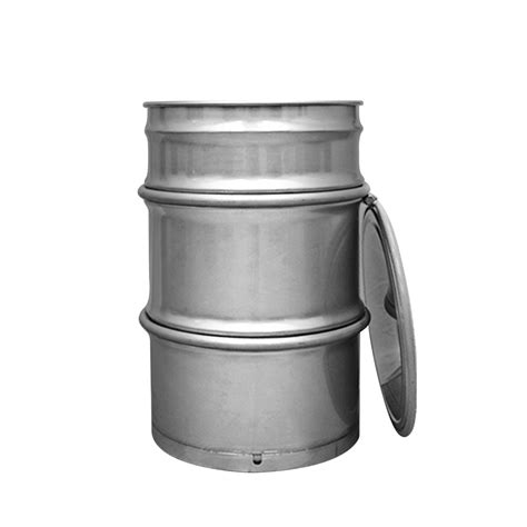 55 Gallon Stainless Steel Drums 208 L Open Top 2 Rolled Bars Inovadrum