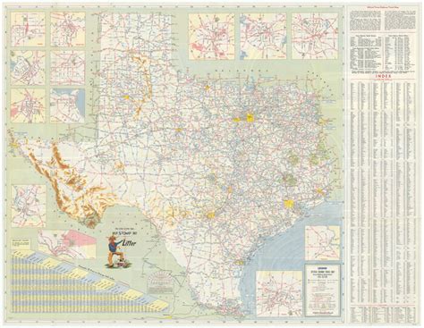 Americas Fun Tier Texas 1965 Official Highway Travel Map 94325