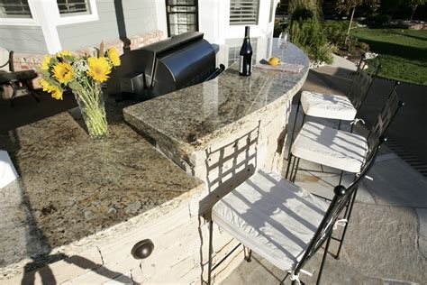 Jeff wortham & associates topped this kitchen in pleasanton, california, with tile and gave the countertop a double bullnose edge for a classic look. Outdoor Kitchen Granite Countertops Design — Randolph ...