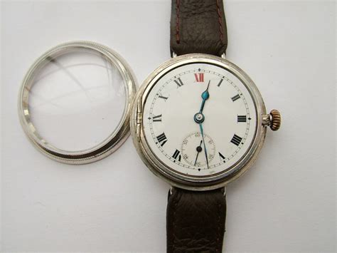 Antique 1917 Gents Silver Trench Watch Ww1 293689 Sellingantiques