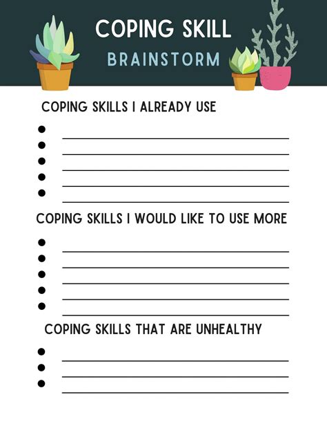 Coping Skills For Anxiety Worksheets Printable Form Templates And Letter