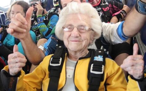 skydiving 104 year old woman reveals secret to long and happy life