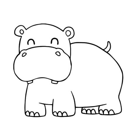 Cute Hippopotamus Drawing