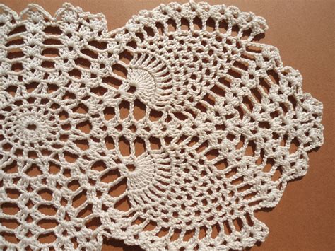 Oval Crochet Doily New Hand Crocheted Doilies Ecru Doily Etsy