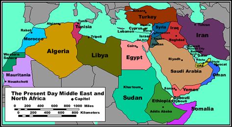 Middle East And North Africa Political Map The Mena